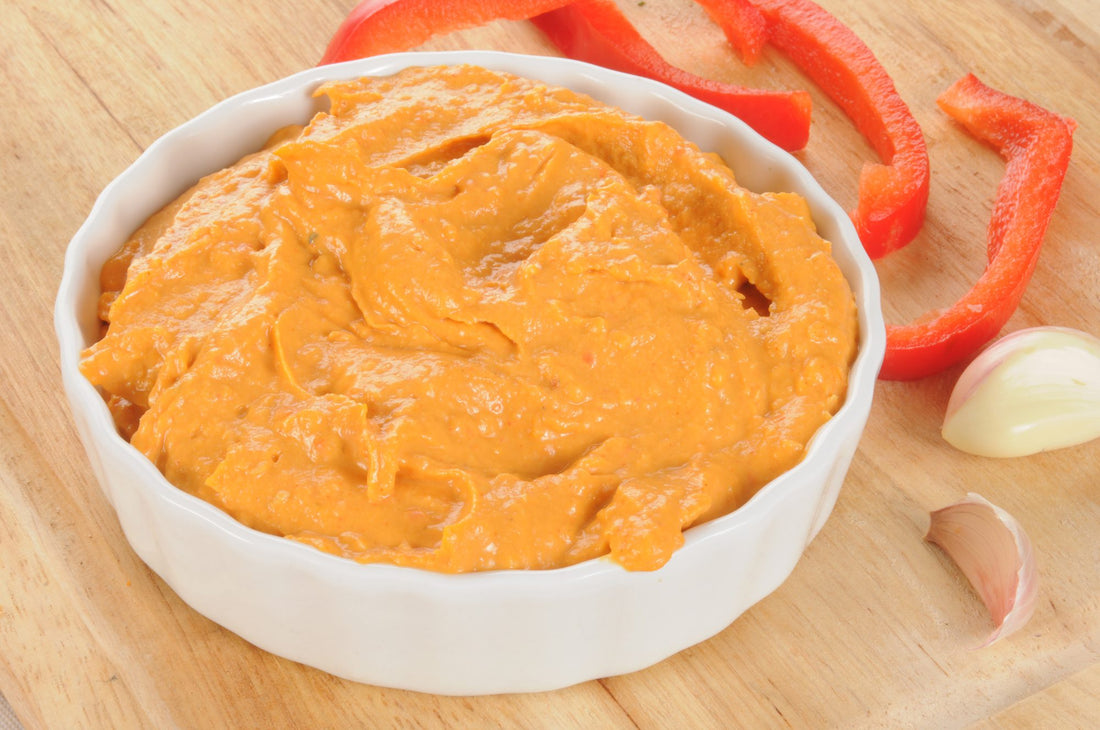 Roasted Red Pepper Tapenade Hummus