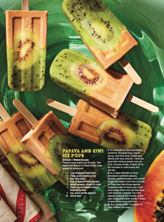 Papaya and Kiwi Ice Pops image and recipe