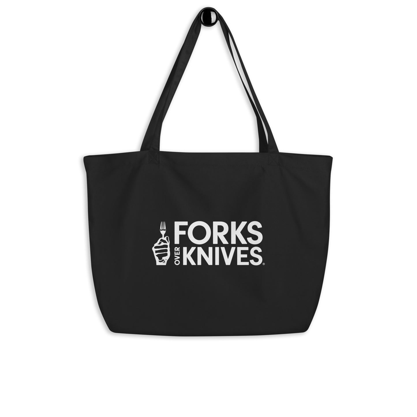 Forks Over Knives Large Organic Cotton Tote Bag - Black
