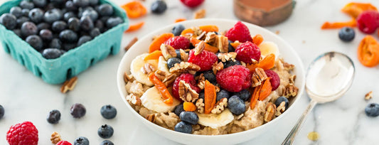 Healthy Oatmeal with Fruit and Nuts