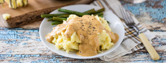 Heather's Garlic Mashed Potatoes and Creamy Golden Gravy