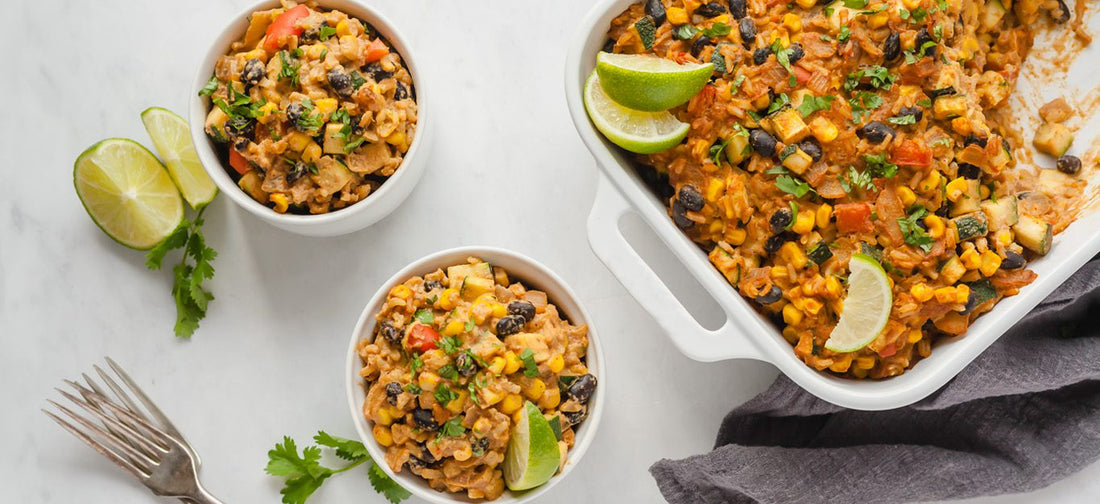 Mexican-Style Vegan Bean and Rice Casserole