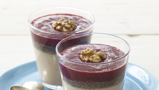 Rice Pudding with Mixed Berry Sauce