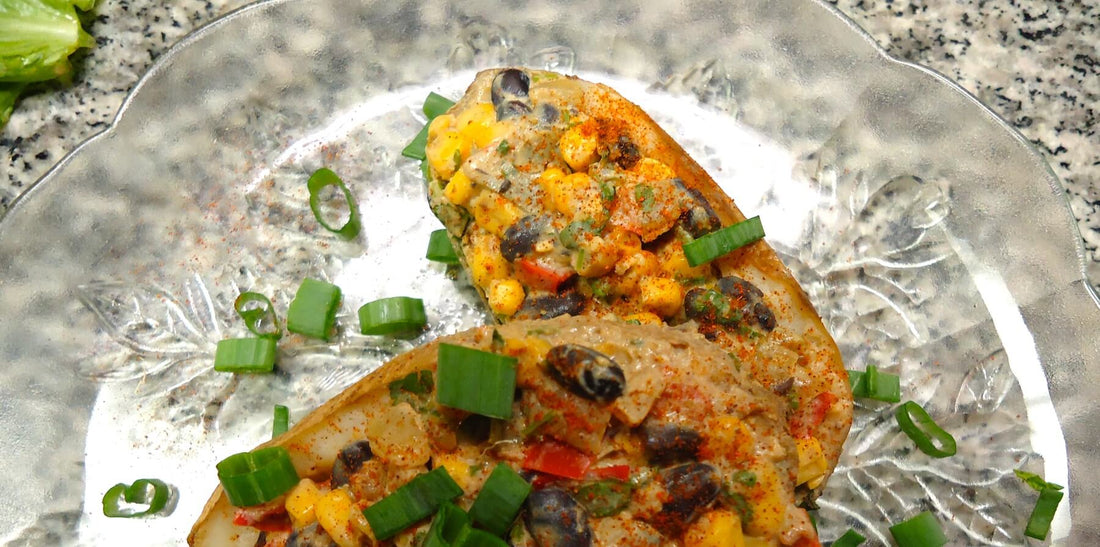 Southwestern Vegan Twice Baked Potatoes