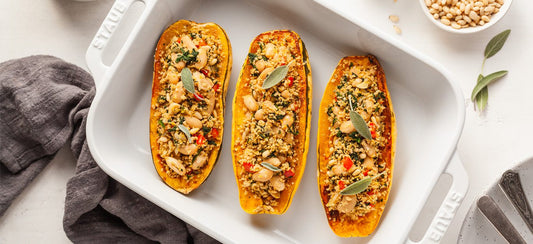 Delicata Squash Boats with Cauliflower Bechamel