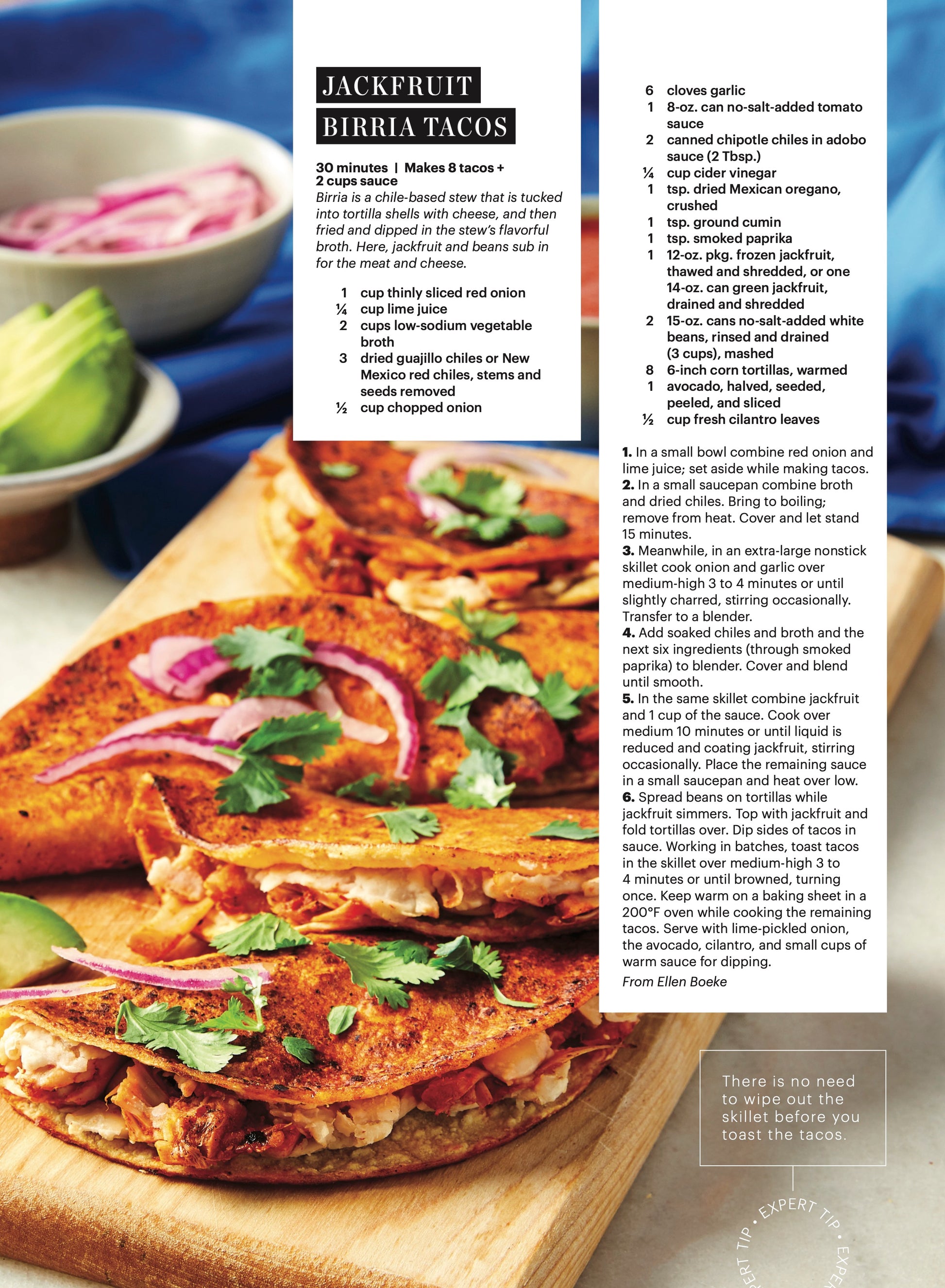 Jackfruit Birria Tacos image and recipe instructions