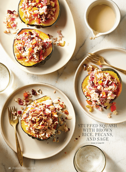 Stuffed Squash with Brown Rice, Pecans, and Sage